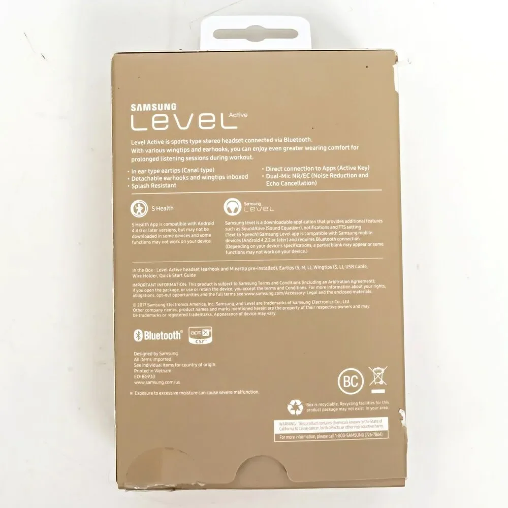 Samsung Level Active Wireless Bluetooth Fitness Earbuds Blue - Open Box
